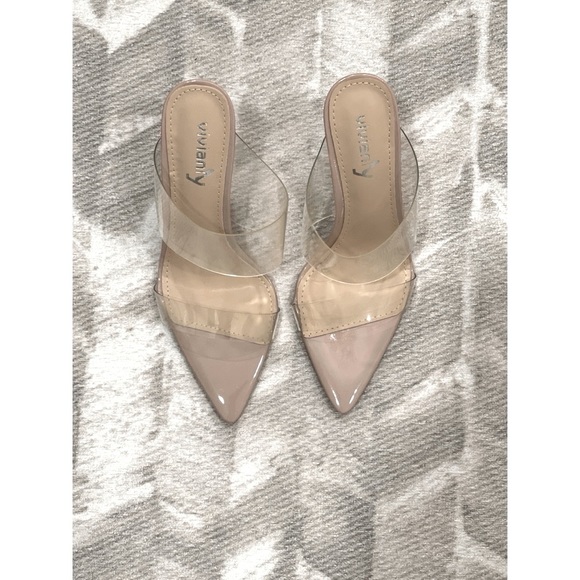 New Vivianly Clear Nude Pointy Toe Heels - Picture 10 of 14